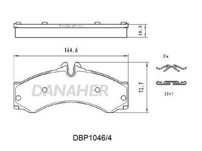 DBP10464 DANAHER Комплект тормозных колодок, дисковый тормоз