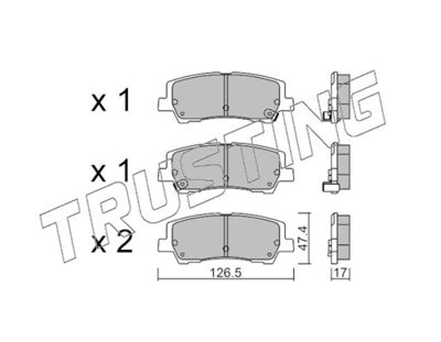 11840 TRUSTING Комплект тормозных колодок, дисковый тормоз