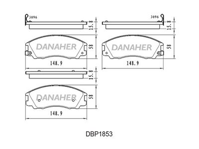 DBP1853 DANAHER Комплект тормозных колодок, дисковый тормоз