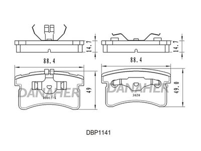 DBP1141 DANAHER Комплект тормозных колодок, дисковый тормоз