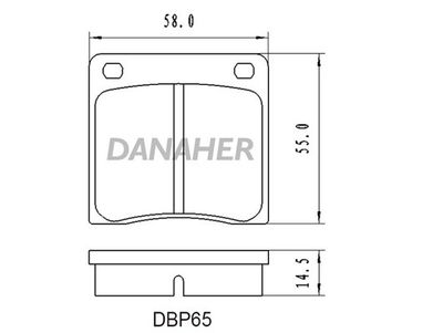 DBP65 DANAHER Комплект тормозных колодок, дисковый тормоз