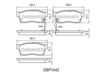 DBP1442 DANAHER Комплект тормозных колодок, дисковый тормоз