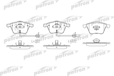 PBP1765 PATRON Комплект тормозных колодок, дисковый тормоз