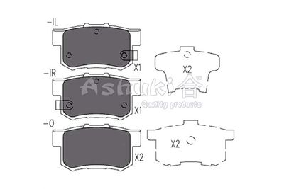 H02620 ASHUKI by Palidium Комплект тормозных колодок, дисковый тормоз