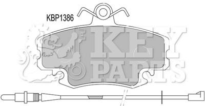 KBP1386 KEY PARTS Комплект тормозных колодок, дисковый тормоз