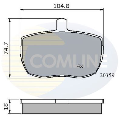 CBP0319 COMLINE Комплект тормозных колодок, дисковый тормоз