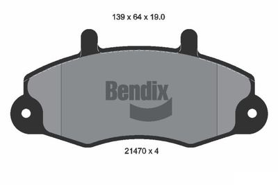 BPD1795 BENDIX Braking Комплект тормозных колодок, дисковый тормоз