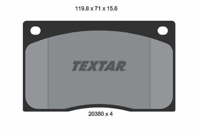 2038001 TEXTAR Комплект тормозных колодок, дисковый тормоз