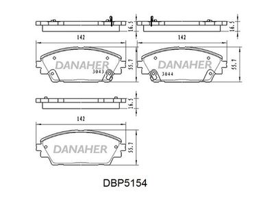 DBP5154 DANAHER Комплект тормозных колодок, дисковый тормоз