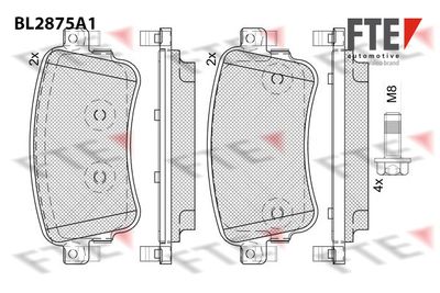 BL2875A1 FTE Комплект тормозных колодок, дисковый тормоз