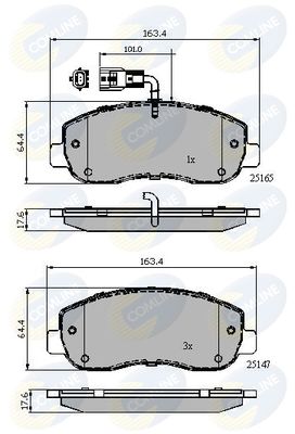 CBP12106 COMLINE Комплект тормозных колодок, дисковый тормоз