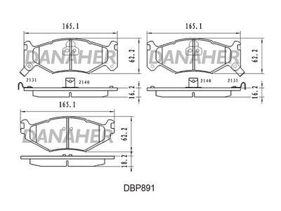 DBP891 DANAHER Комплект тормозных колодок, дисковый тормоз