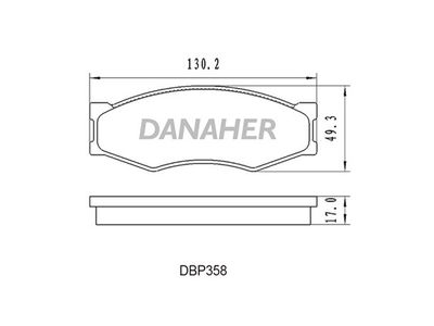 DBP358 DANAHER Комплект тормозных колодок, дисковый тормоз