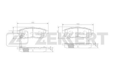 BS3040 ZEKKERT Комплект тормозных колодок, дисковый тормоз