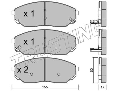 5310 TRUSTING Комплект тормозных колодок, дисковый тормоз