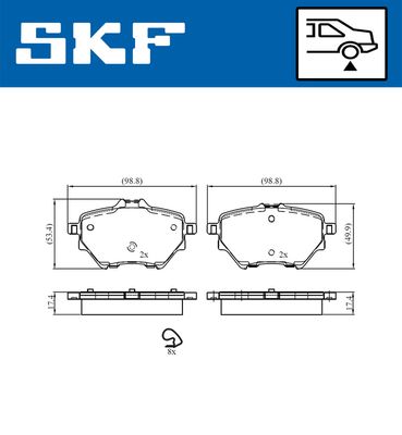 VKBP90101 SKF Комплект тормозных колодок, дисковый тормоз