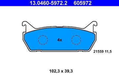 13046059722 ATE Комплект тормозных колодок, дисковый тормоз