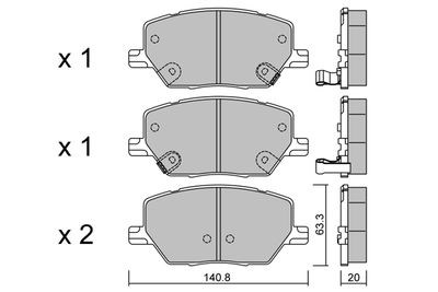 BPFI1044 AISIN Комплект тормозных колодок, дисковый тормоз