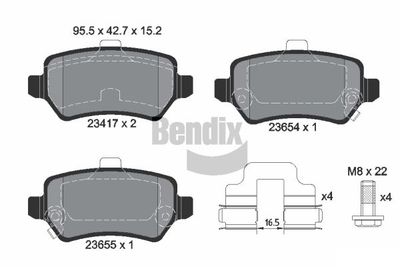 BPD1057 BENDIX Braking Комплект тормозных колодок, дисковый тормоз
