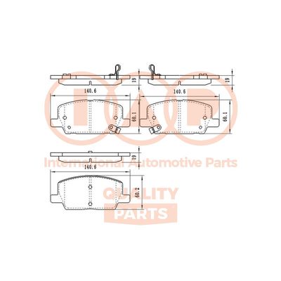 70409130 IAP QUALITY PARTS Комплект тормозных колодок, дисковый тормоз