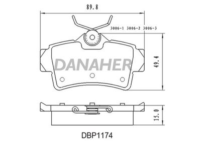 DBP1174 DANAHER Комплект тормозных колодок, дисковый тормоз