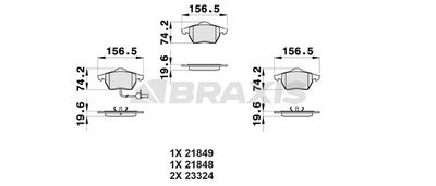 AB0171 BRAXIS Комплект тормозных колодок, дисковый тормоз