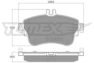 TX1807 TOMEX Brakes Комплект тормозных колодок, дисковый тормоз
