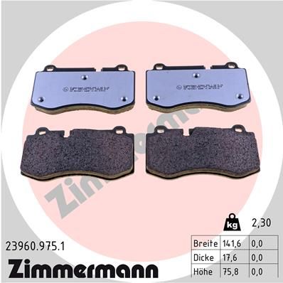 239609751 ZIMMERMANN Комплект тормозных колодок, дисковый тормоз