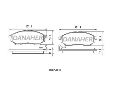 DBP2030 DANAHER Комплект тормозных колодок, дисковый тормоз