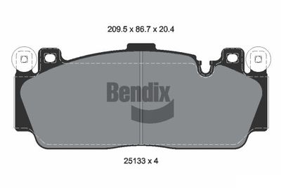 BPD2226 BENDIX Braking Комплект тормозных колодок, дисковый тормоз