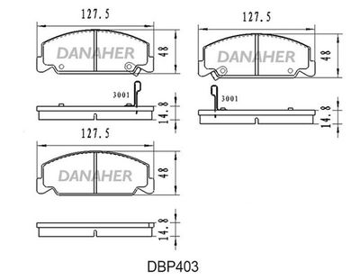 DBP403 DANAHER Комплект тормозных колодок, дисковый тормоз