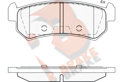 RB1727 R BRAKE Комплект тормозных колодок, дисковый тормоз