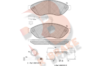 RB1803203 R BRAKE Комплект тормозных колодок, дисковый тормоз