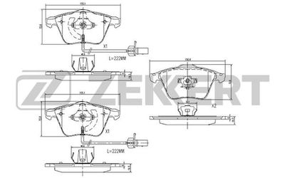 BS1173 ZEKKERT Комплект тормозных колодок, дисковый тормоз