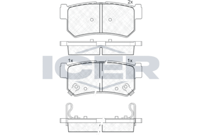 181646 ICER Комплект тормозных колодок, дисковый тормоз