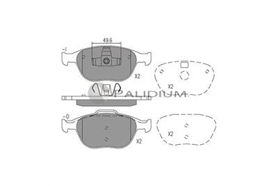 P11519 ASHUKI by Palidium Комплект тормозных колодок, дисковый тормоз