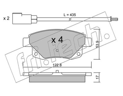 6970 fri.tech. Комплект тормозных колодок, дисковый тормоз