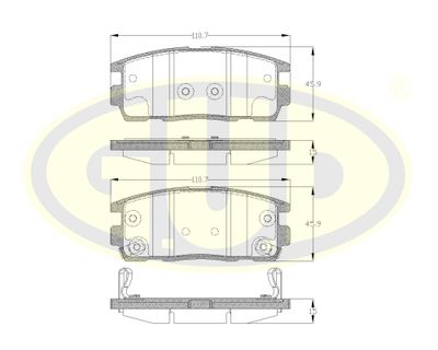 GBP880169 G.U.D. Комплект тормозных колодок, дисковый тормоз