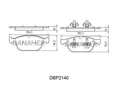 DBP2140 DANAHER Комплект тормозных колодок, дисковый тормоз