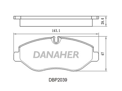 DBP2039 DANAHER Комплект тормозных колодок, дисковый тормоз