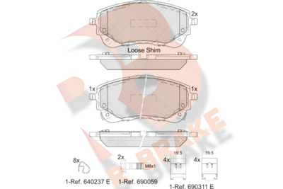 RB2372 R BRAKE Комплект тормозных колодок, дисковый тормоз