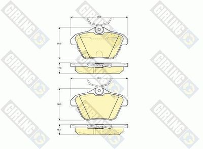 6113151 GIRLING Комплект тормозных колодок, дисковый тормоз