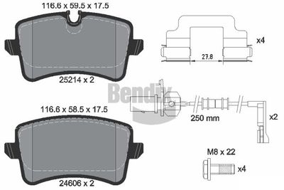 BPD1559 BENDIX Braking Комплект тормозных колодок, дисковый тормоз