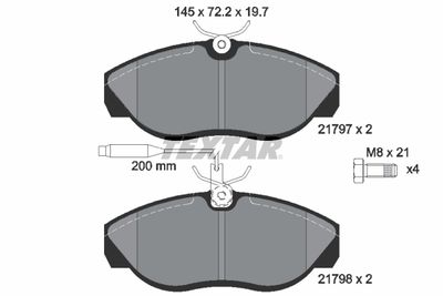 2179701 TEXTAR Комплект тормозных колодок, дисковый тормоз