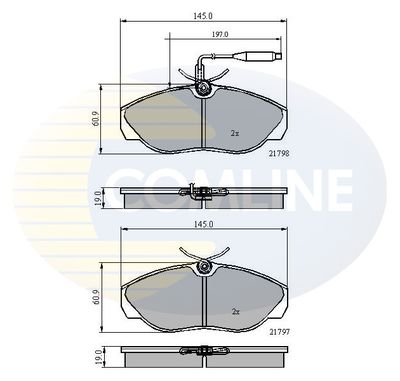 CBP2219 COMLINE Комплект тормозных колодок, дисковый тормоз