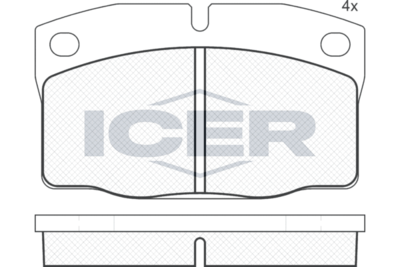 181092 ICER Комплект тормозных колодок, дисковый тормоз
