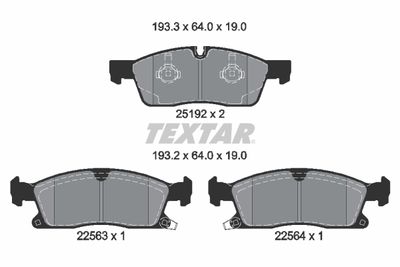 2519209 TEXTAR Комплект тормозных колодок, дисковый тормоз