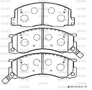 SN833P ADVICS Комплект тормозных колодок, дисковый тормоз