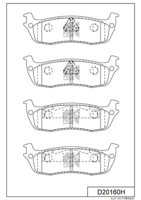 D20160H MK Kashiyama Комплект тормозных колодок, дисковый тормоз