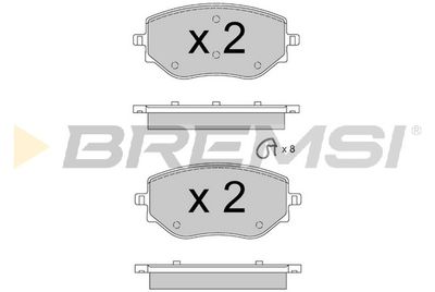 BP3889 BREMSI Комплект тормозных колодок, дисковый тормоз
